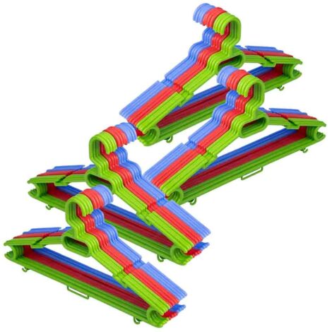 Percha mega de plastico multi color pack de 48 uds 42,20x0,73x21h cm