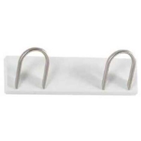 Percha mod. 216 de pared 2 colgadores cromo satinado varios colores para elegir, 9 cm(alto)33 cm(ancho)8 cm(largo) Color Negro