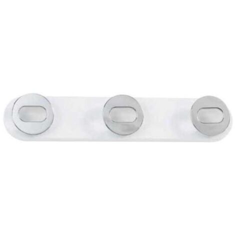 Percha mod. 251 de pared 3 colgadores varios colores a escoger, 9 cm(alto)48 cm(ancho)4 cm(largo) Color Negro