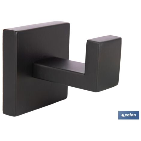 Percha negra mate de acero con diseño cuadrado Gama Faial 5,5 x 6 x 5,5 cm