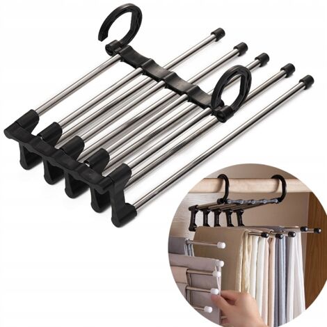 PERCHA PARA ARMARIO PANTALONES 5 pares ORGANIZADOR Deslizante