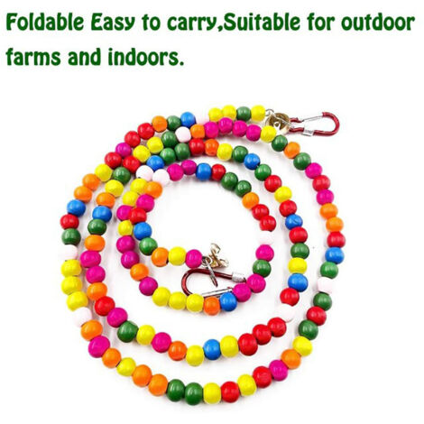 Percha para gallinas con campana colgante  Madera natural  Fácil montaje  1,7 m de largo  Equilibrio saludable para gallinas y loros