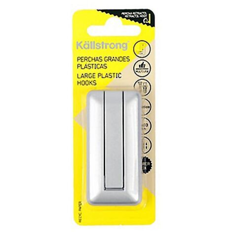 PERCHA PLASTICO ADHESIVA CROMO MATE
