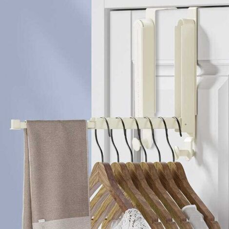Percha plegable de acero inoxidable de dos secciones, ideal para colgar ropa, bufandas y bolsos.