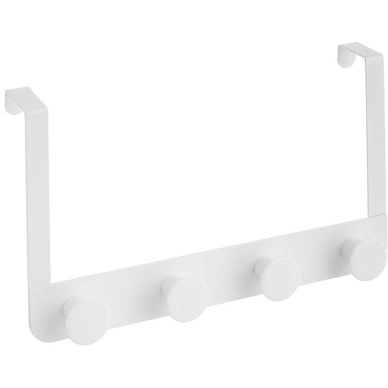 

Percha puerta 4 colgadores blanco de metal y ABS de 35x20 cm