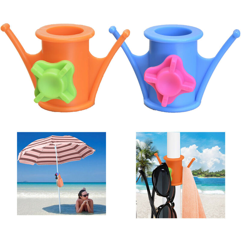 

Percha Sombrilla para Playa, 2 Ganchos, Dos Unidades de Dos Colores Diferentes, de PVC.