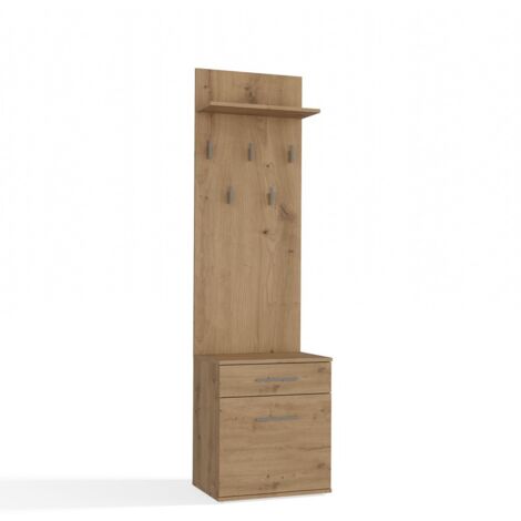 PERCHA + ZAPATERO DUO ROBLE ARTESANO 180x50x35 CM PASILLO PARA HOGAR PARA OFICINA