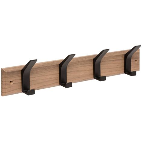 Percha ziny 4 cabezas l45cm madera clara negro - 5five
