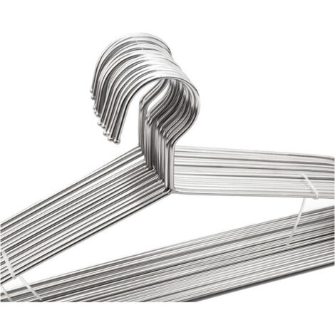 Perchas de alambre (paquete de 20), resistentes, de metal, de acero inoxidable, de 17,7 pulgadas