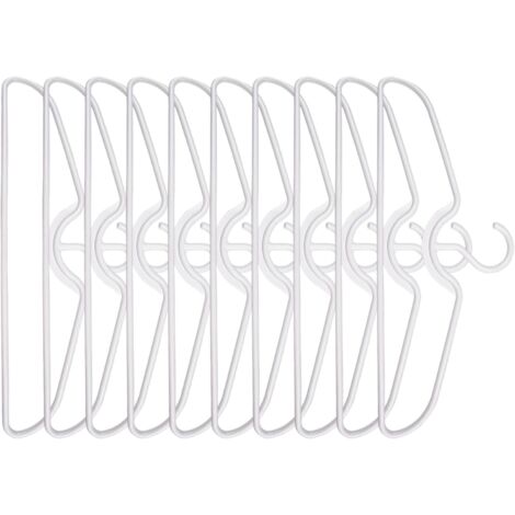 Perchas de cuello corto, juego de 10 perchas de plástico antideslizantes para una organización óptima del armario.