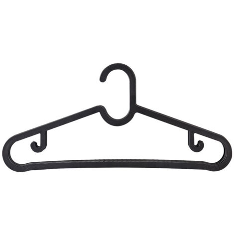 Perchas de plástico negro, paquete de 10 - Perchas antideslizantes para ropa de adulto, perchas delgadas y estables para camisas y camisetas, perchas económicas y de alta calidad.