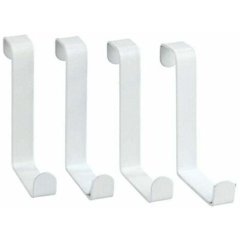 Perchas de puerta blancas, 4 piezas, mate