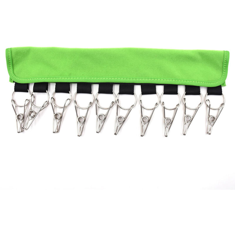 

Perchas de tela portatiles Viajes Pinzas de ropa plegables Ropa Sombrero Clip Organizador de sombrero Soportes para perchas, Verde