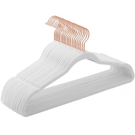 Perchas de terciopelo blanco 20 piezas - CRF026W01