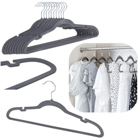 Perchas de terciopelo, perchas resistentes de terciopelo, 10 piezas