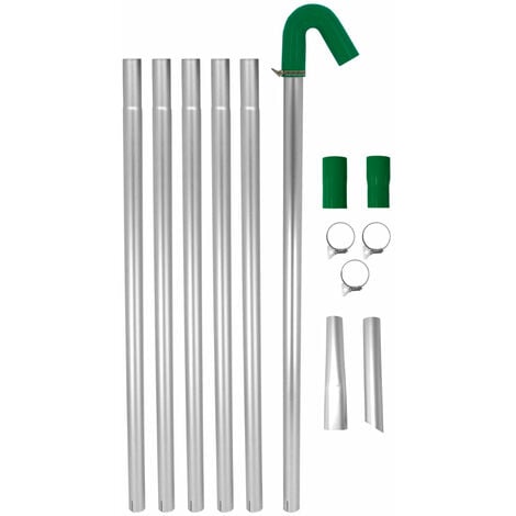 MONSTER SHOP Perche de Nettoyage Embout d'Aspiration pour Gouttière Extensible 1.2m à 7.2m ⌀ 5.1cm Aluminium & Silicone - Durable - 6 Tubes 2 Embouts - Aspire Feuille & Débris Toiture, Gouttière, Maison