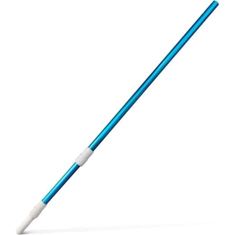 Perche de Piscine 300 cm en Aluminium pour Filets Skimmer Tige Télescopique Têtes d’Aspiration pour Tuyaux Râteaux Brosses Longueur Réglable 1,3 mm Perche Épaisse Finition Bleue