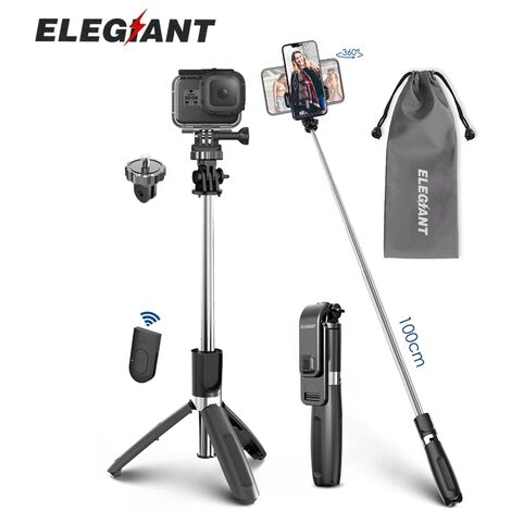 ATUMTEK 60 Selfie Stick Trépied, Trépied de téléphone extensible  tout-en-un avec télécommande Bluetooth Rotation à 360° 