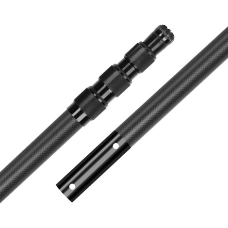 Perche télescopique de 4,6 m pour épuisette Piscine, rallonge en Fibre Carbone, réglable 1,4 à m, Le Nettoyage des piscines et bassins Jardin - 15 ft