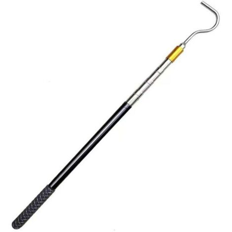 Perche Telescopique Portant a Vetement Manche Telescopique Barre Télescopique avec Crochet pour Voile D'ombrage pour Store Barre avec Crochet Robot Ouvre Auvent Camping Car