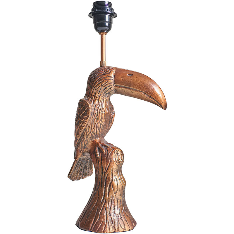 Perched Toucan Bronze Metal Table Lamp Base - 0