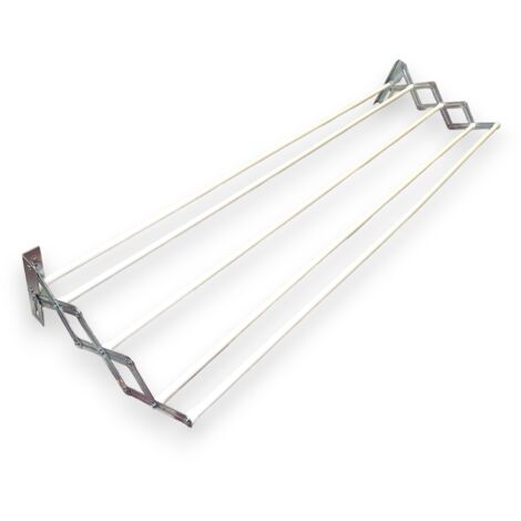 Perchero acordeón de 120 cm, plástico blanco