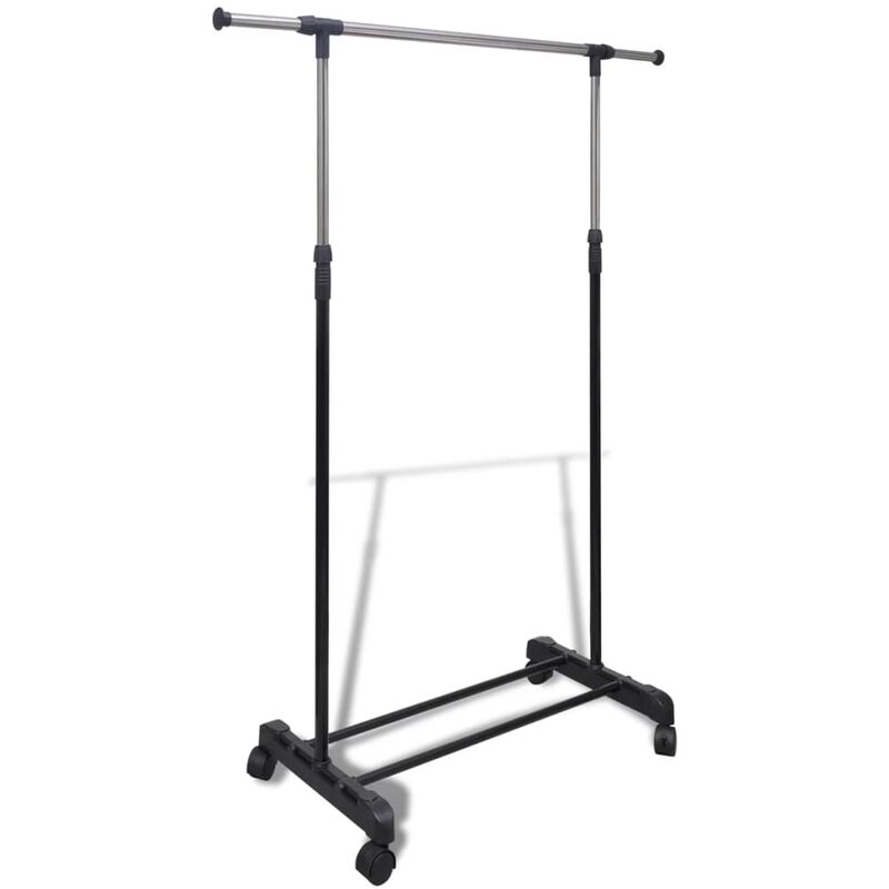 

Perchero ajustable para ropa 4 ruedas 1 barras - Negro