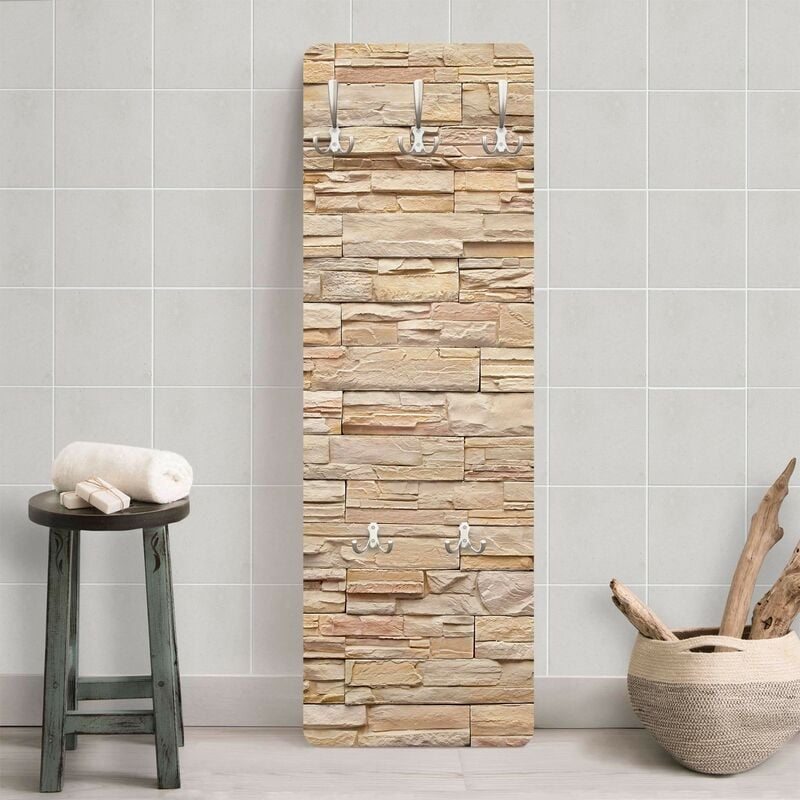 

Perchero - Asian Stonewall - Large brigth stone wall of cosy stones 139x46x2cm Dimensión LxA: 139cm x 46cm