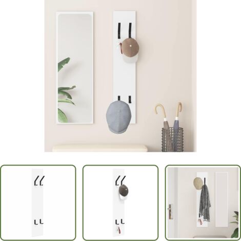 Perchero blanco -  Perchero de pared Blanco 20 x 1.5 x 100 cm Madera contrachapada
