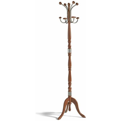 Perchero clasico mod. 440 herrajes cromo satinado lacado mogano,175cm(alto)44 cm(ancho)38 cm(largo)