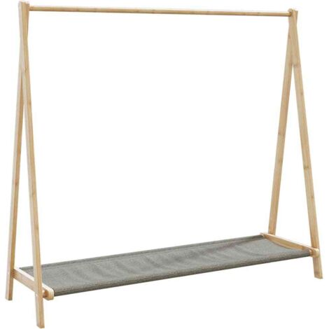 Perchero con estantes bambú 106x34x102 cm