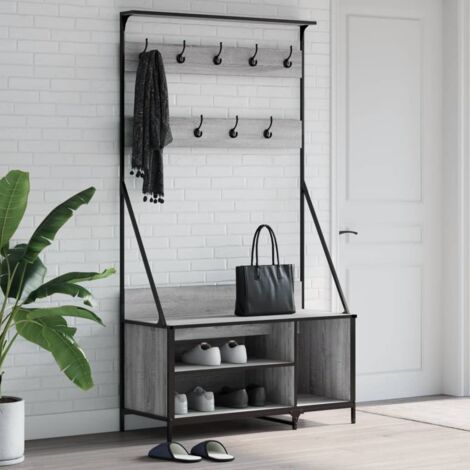 Perchero con zapatero gris  100x41x184 cm