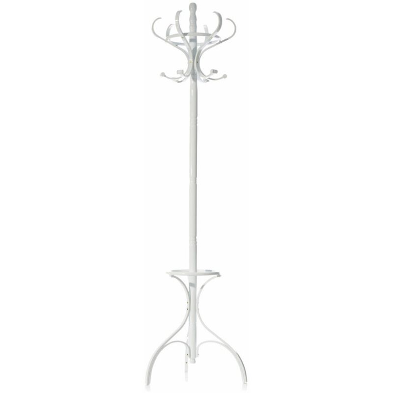 

Perchero de 12 brazos clásico blanco de madera de 182 cm