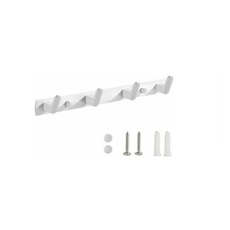 Perchero de baño de pared, perchero de pared, toallero, perchero con 4 ganchos, para baño, entrada (blanco)