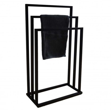 Perchero de baño toallero 3 brazos negro