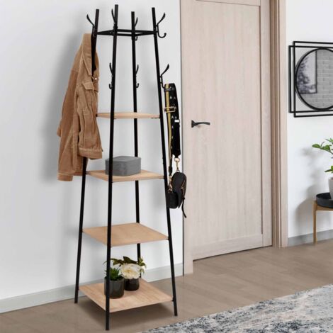 Perchero De Pie Base Mu00e1rmol 14 Ganchos Giratorio 360 Colgador