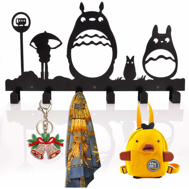 

Abcrital - Perchero de ganchos de pared con 6 ganchos, perchero de decoración de pared de metal para abrigo, sombrero, bolsas de ropa, llave o toallas
