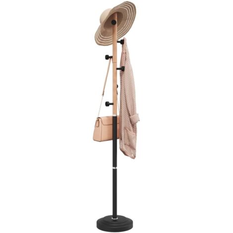 Perchero de hierro con recubrimiento en polvo negro 177 cm