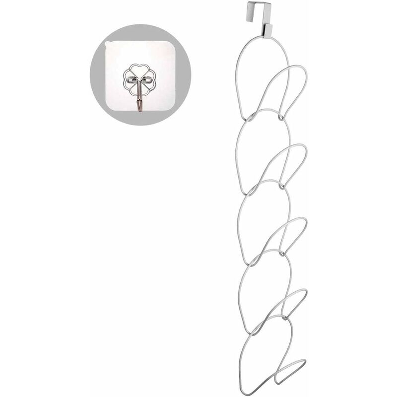 

Perchero de hierro para sombreros con gancho autoadhesivo, soporte de cadena apilable para tapas de almacenamiento, toallas, sombreros, bufandas