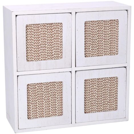 Perchero de madera blanco cuadrado cm20x8x20