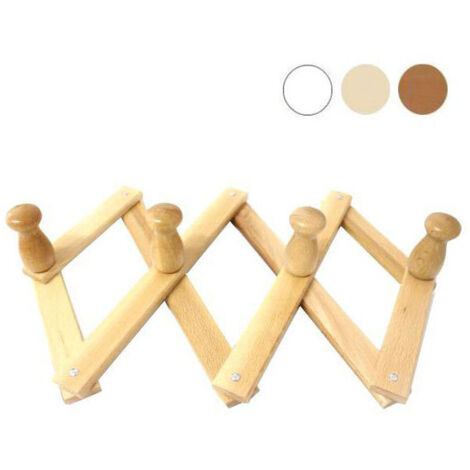 Perchero de madera extensible de 10 plazas blanco extra