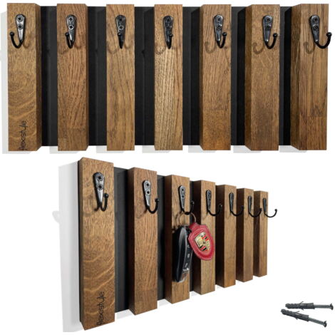 Perchero de madera Lamele de 40 cm, marrón