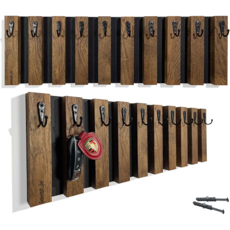 Perchero de madera Lamele de 60 cm, marrón