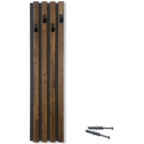 Perchero de madera Lamele de 98 cm, módulo de 24 cm, color marrón