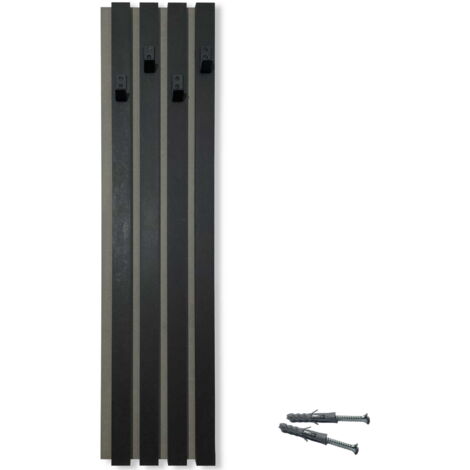 Perchero de madera Lamele de 98 cm, módulo de 24 cm, negro