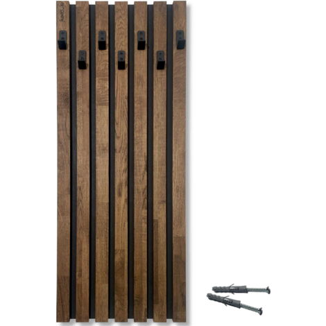 Perchero de madera Lamele de 98 cm, módulo de 40 cm, color marrón