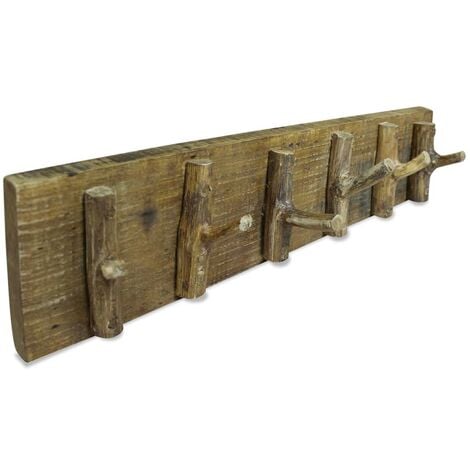 Perchero de madera maciza reciclada 60x15 cm vidaXL - Marrón