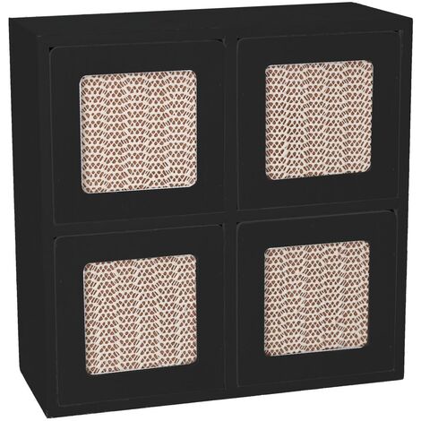 Perchero de madera negro cuadrado cm20x8x20