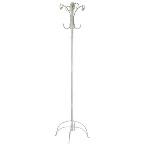 Perchero de metal blanco con forma de poste, 45 cm de diámetro y 180 cm de altura