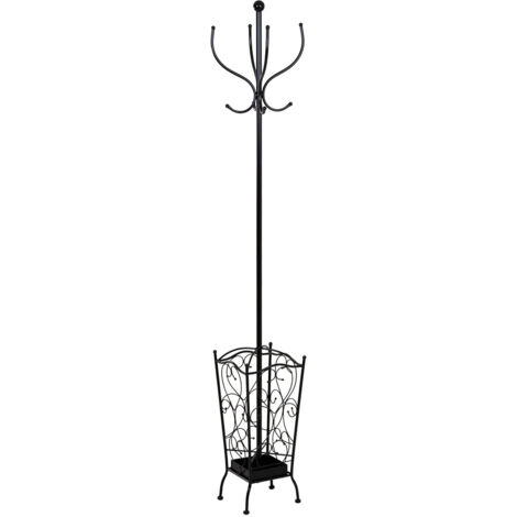 Perchero de metal con 4 ganchos 35x35x181h cm.
